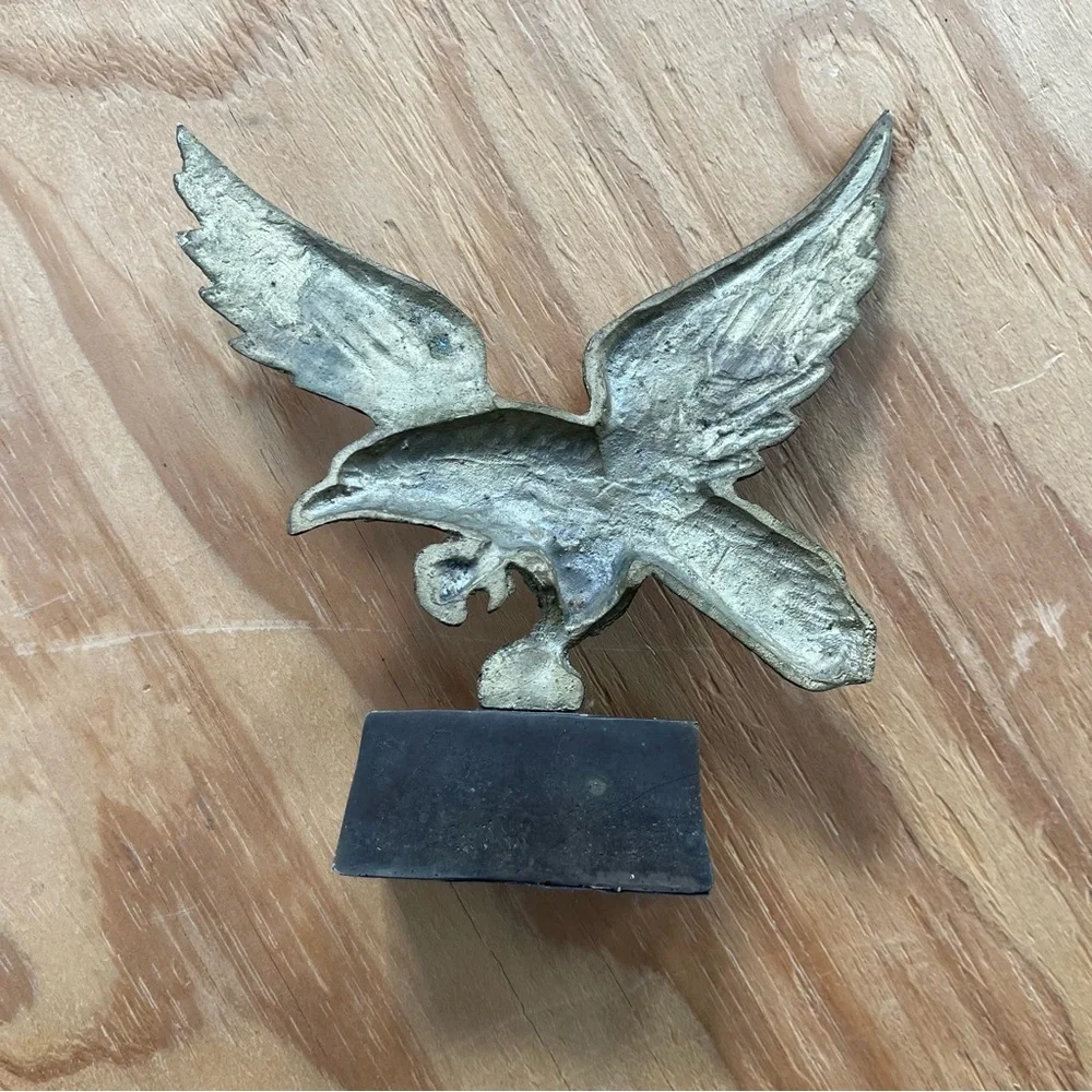 Vintage Brass American Eagle Bookend Doorstop Americana